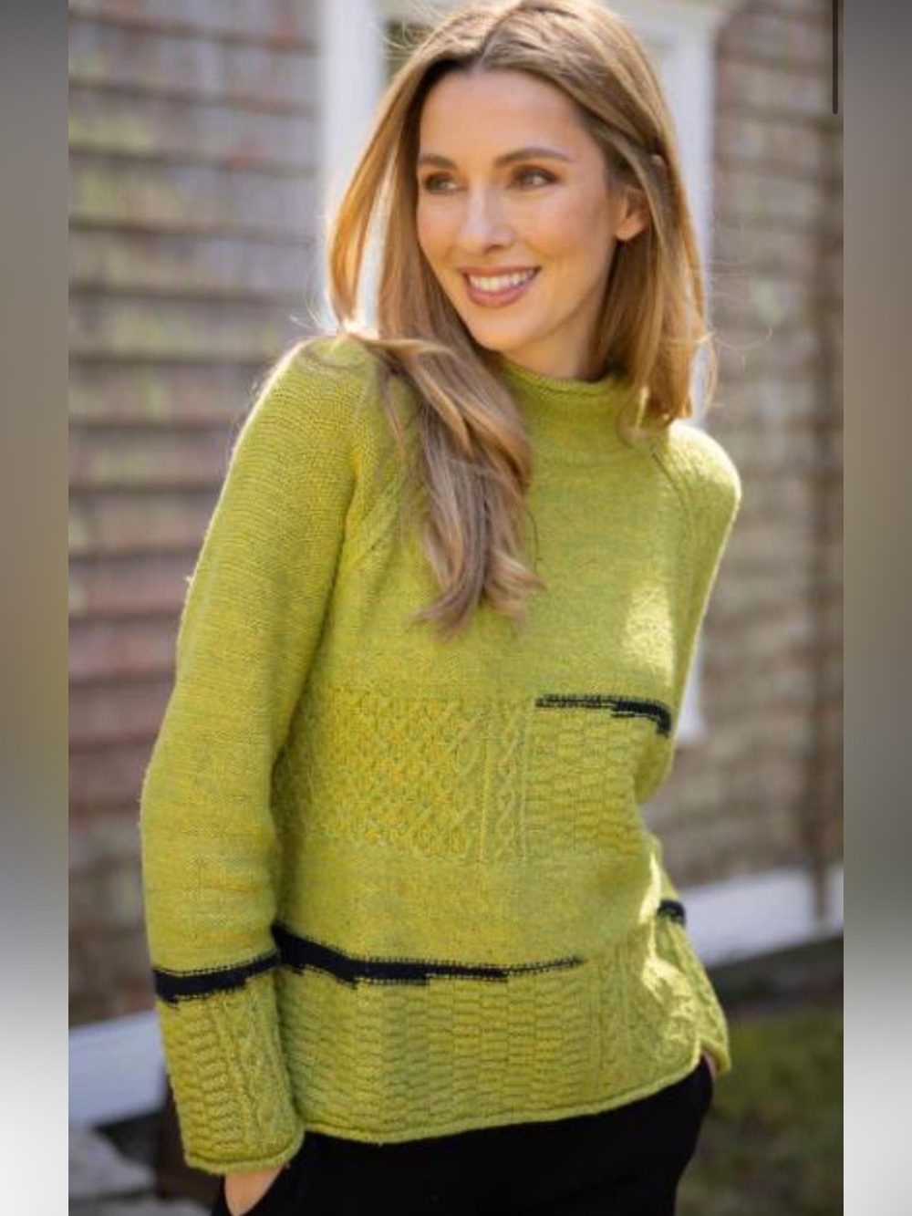Habitat Harvest Tweed Mixed Cable Stitch Pullover Sweater Size Medium